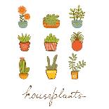 Beautiful Set of Hand Drawn Houseplants-Olillia-Art Print