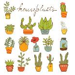 Beautiful Set of Hand Drawn Houseplants-Olillia-Mounted Art Print