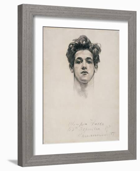 Olimpio Fusco, C.1900-10 (Charcoal & Stump on Paper)-John Singer Sargent-Framed Giclee Print