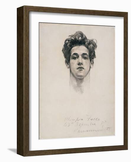 Olimpio Fusco, C.1900-10 (Charcoal & Stump on Paper)-John Singer Sargent-Framed Giclee Print