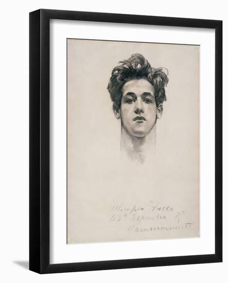 Olimpio Fusco, C.1900-10 (Charcoal & Stump on Paper)-John Singer Sargent-Framed Giclee Print