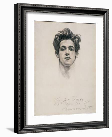 Olimpio Fusco, C.1900-10 (Charcoal & Stump on Paper)-John Singer Sargent-Framed Giclee Print