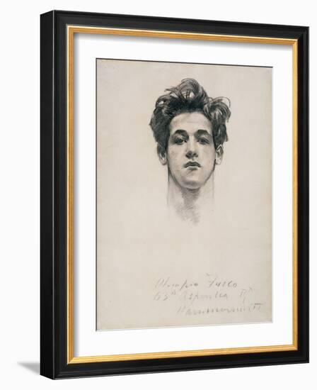 Olimpio Fusco, C.1900-10 (Charcoal & Stump on Paper)-John Singer Sargent-Framed Giclee Print