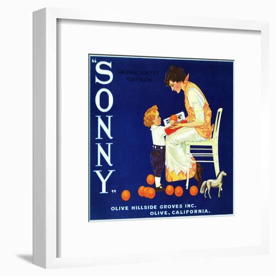 Olive, California, Sonny Brand Citrus Label-Lantern Press-Framed Art Print