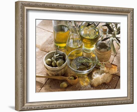 Olive Oil and Olives-null-Framed Photographic Print