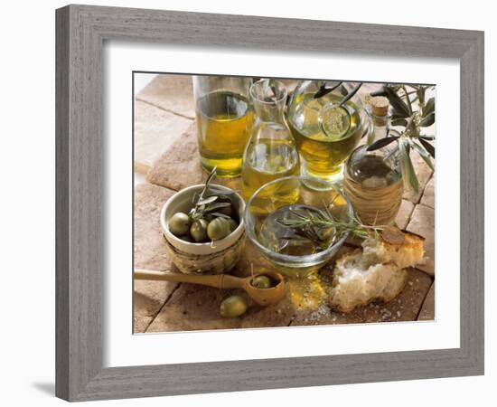 Olive Oil and Olives-null-Framed Photographic Print