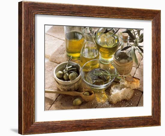 Olive Oil and Olives-null-Framed Photographic Print