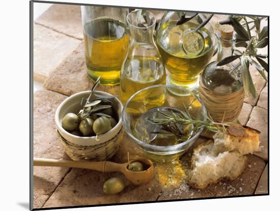 Olive Oil and Olives-null-Mounted Photographic Print