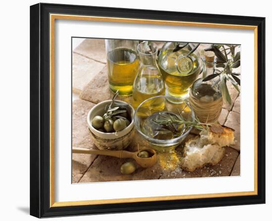 Olive Oil and Olives-null-Framed Photographic Print