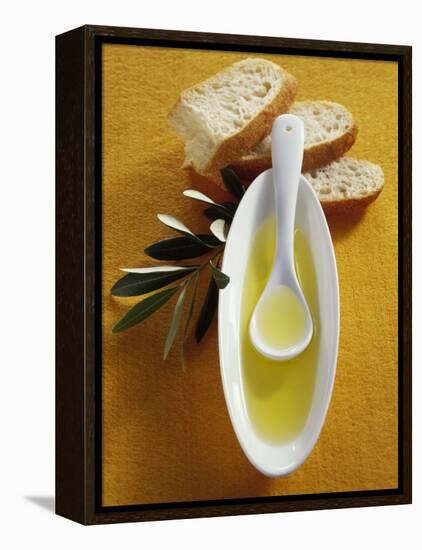 Olive Oil, Ciabatta and Olive Branch-null-Framed Premier Image Canvas