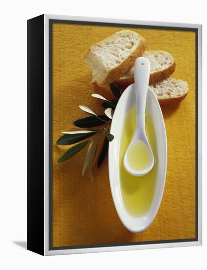 Olive Oil, Ciabatta and Olive Branch-null-Framed Premier Image Canvas