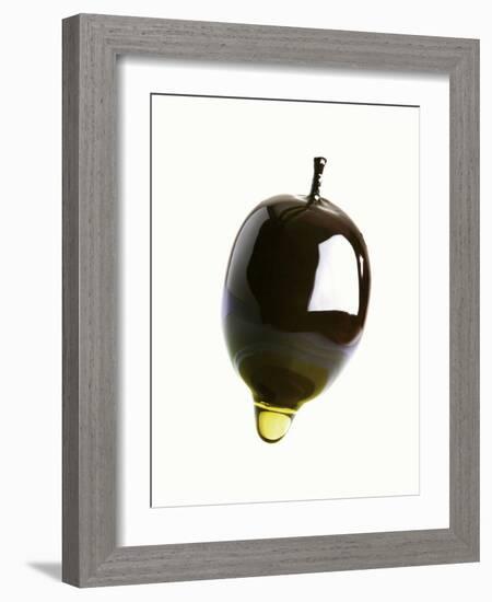 Olive Oil Dripping from an Olive-Dieter Heinemann-Framed Photographic Print