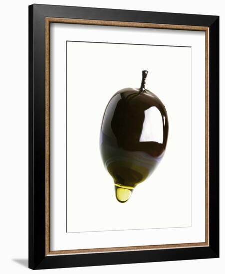 Olive Oil Dripping from an Olive-Dieter Heinemann-Framed Photographic Print