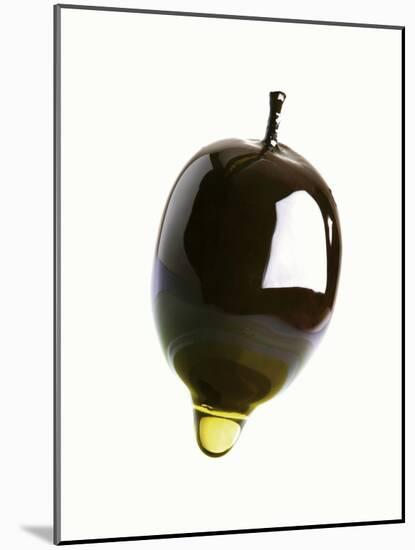 Olive Oil Dripping from an Olive-Dieter Heinemann-Mounted Photographic Print