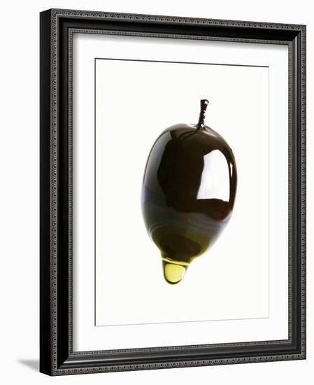 Olive Oil Dripping from an Olive-Dieter Heinemann-Framed Photographic Print