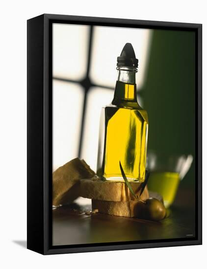 Olive Oil with Slices of Bread-Luzia Ellert-Framed Premier Image Canvas