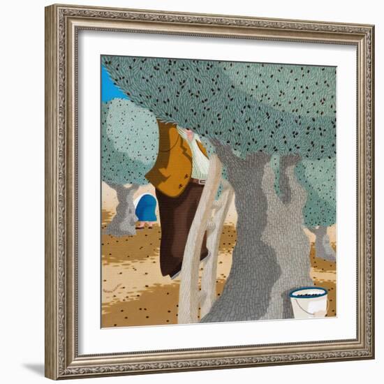 Olive Pickers, 2011-Victoria Webster-Framed Giclee Print