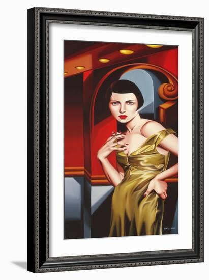 Olive Satin Dress-Catherine Abel-Framed Giclee Print