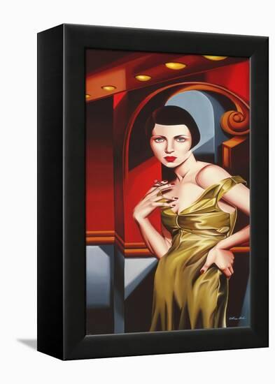 Olive Satin Dress-Catherine Abel-Framed Premier Image Canvas