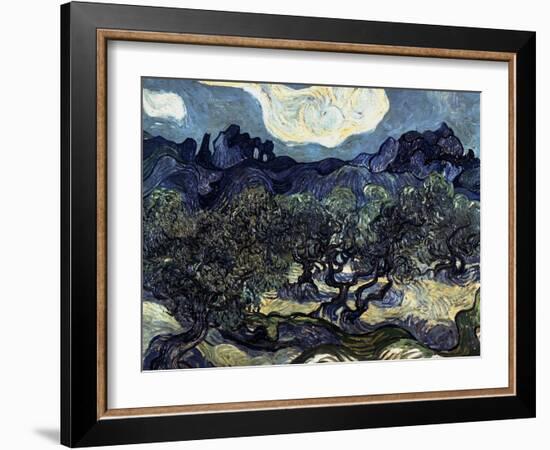 Olive Trees with the Alpilles in the Background-Vincent van Gogh-Framed Giclee Print