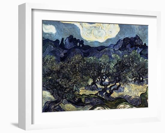 Olive Trees with the Alpilles in the Background-Vincent van Gogh-Framed Giclee Print
