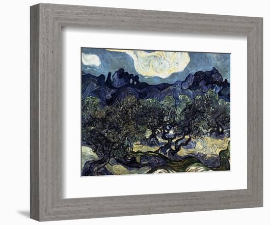 Olive Trees with the Alpilles in the Background-Vincent van Gogh-Framed Giclee Print