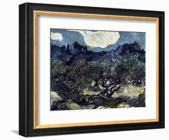 Olive Trees with the Alpilles in the Background-Vincent van Gogh-Framed Giclee Print