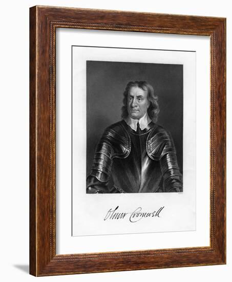 Oliver Cromwell, English Soldier and Statesman, 19th Century-W Holl-Framed Giclee Print