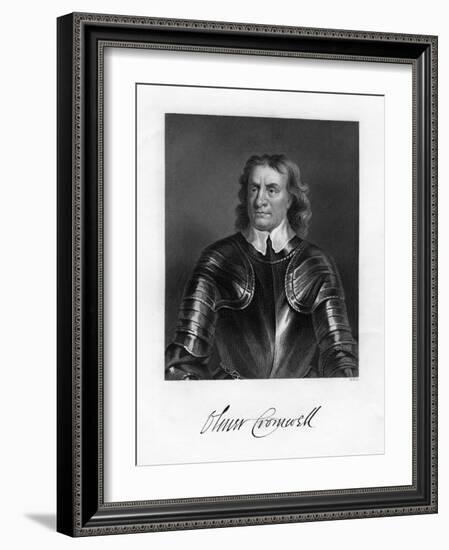 Oliver Cromwell, English Soldier and Statesman, 19th Century-W Holl-Framed Giclee Print