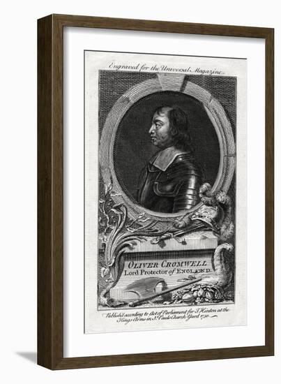 Oliver Cromwell, Lord Protector of England, 1750-null-Framed Giclee Print