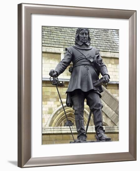 Oliver Cromwell Statue Next to Westminster Abbey, London, England-null-Framed Photographic Print