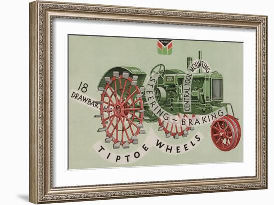 Oliver Farm Equipment Sales Company Tractor Equipped with Tiptoe Wheels-null-Framed Giclee Print