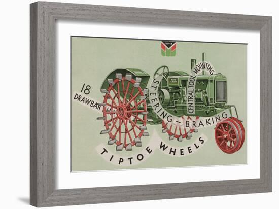 Oliver Farm Equipment Sales Company Tractor Equipped with Tiptoe Wheels-null-Framed Giclee Print