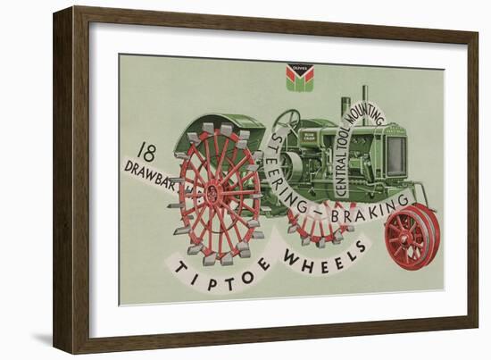 Oliver Farm Equipment Sales Company Tractor Equipped with Tiptoe Wheels-null-Framed Giclee Print