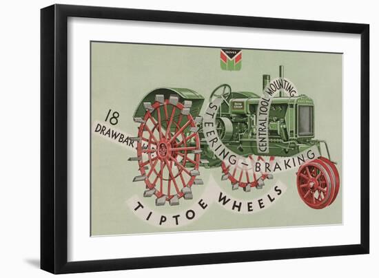 Oliver Farm Equipment Sales Company Tractor Equipped with Tiptoe Wheels-null-Framed Giclee Print