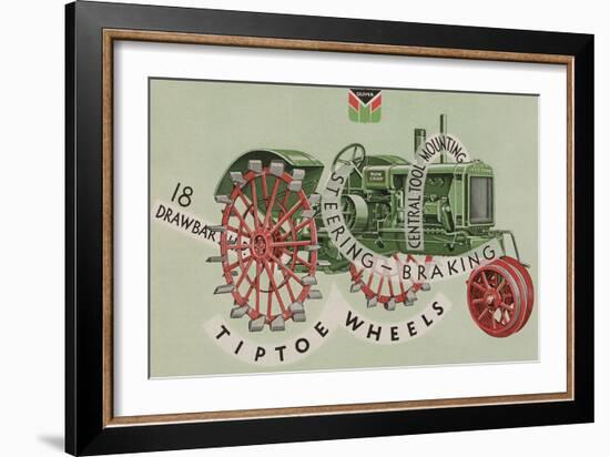 Oliver Farm Equipment Sales Company Tractor Equipped with Tiptoe Wheels-null-Framed Giclee Print