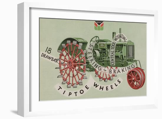 Oliver Farm Equipment Sales Company Tractor Equipped with Tiptoe Wheels-null-Framed Giclee Print