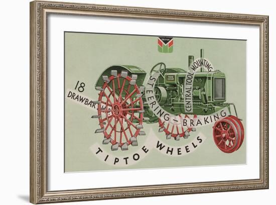 Oliver Farm Equipment Sales Company Tractor Equipped with Tiptoe Wheels-null-Framed Giclee Print