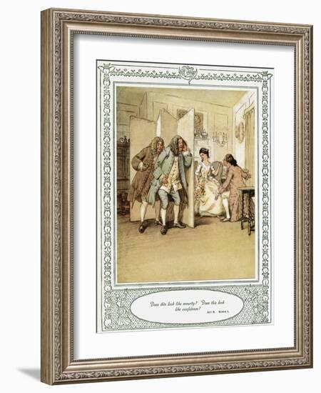 Oliver Goldsmith 's play She Stoops to Conque-Hugh Thomson-Framed Giclee Print