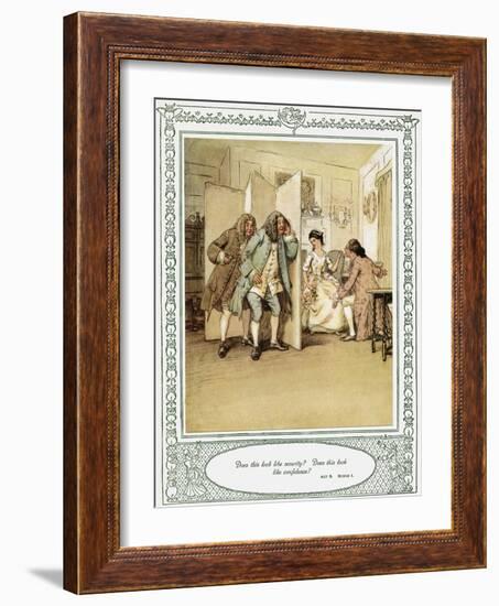 Oliver Goldsmith 's play She Stoops to Conque-Hugh Thomson-Framed Giclee Print