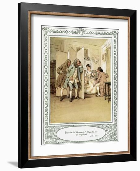 Oliver Goldsmith 's play She Stoops to Conque-Hugh Thomson-Framed Giclee Print