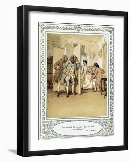 Oliver Goldsmith 's play She Stoops to Conque-Hugh Thomson-Framed Giclee Print