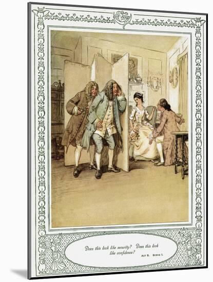 Oliver Goldsmith 's play She Stoops to Conque-Hugh Thomson-Mounted Giclee Print