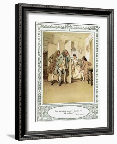 Oliver Goldsmith 's play She Stoops to Conque-Hugh Thomson-Framed Giclee Print