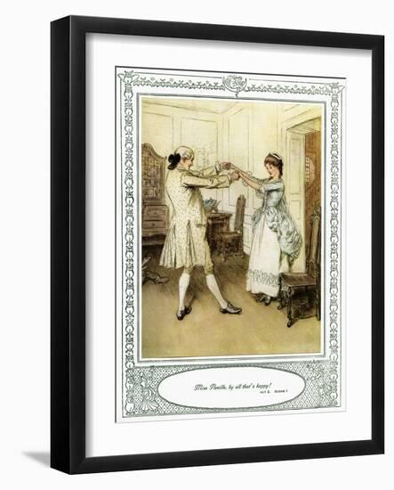 Oliver Goldsmith 's play She Stoops to Conque-Hugh Thomson-Framed Giclee Print