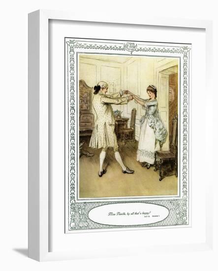 Oliver Goldsmith 's play She Stoops to Conque-Hugh Thomson-Framed Giclee Print