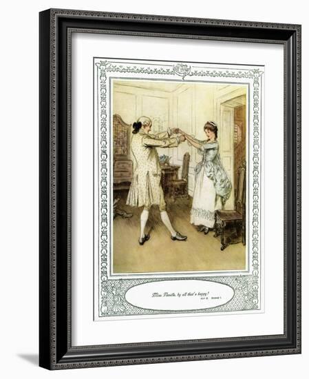 Oliver Goldsmith 's play She Stoops to Conque-Hugh Thomson-Framed Giclee Print