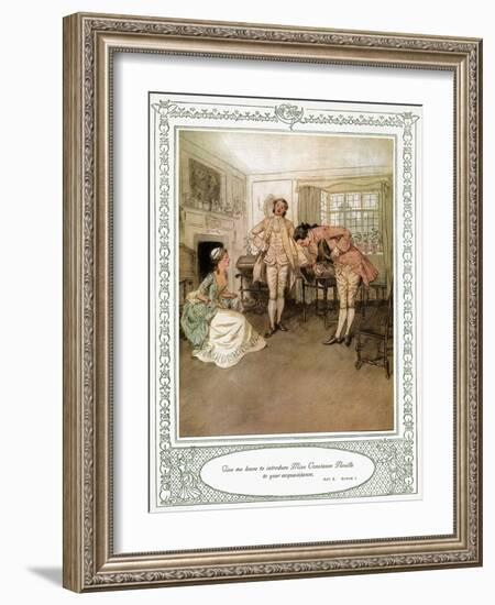 Oliver Goldsmith 's play She Stoops to Conque-Hugh Thomson-Framed Giclee Print