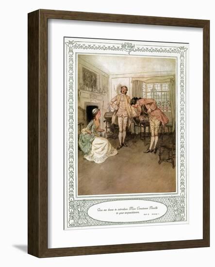 Oliver Goldsmith 's play She Stoops to Conque-Hugh Thomson-Framed Giclee Print