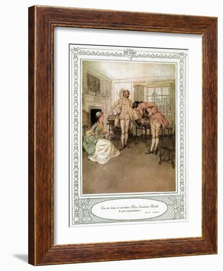 Oliver Goldsmith 's play She Stoops to Conque-Hugh Thomson-Framed Giclee Print